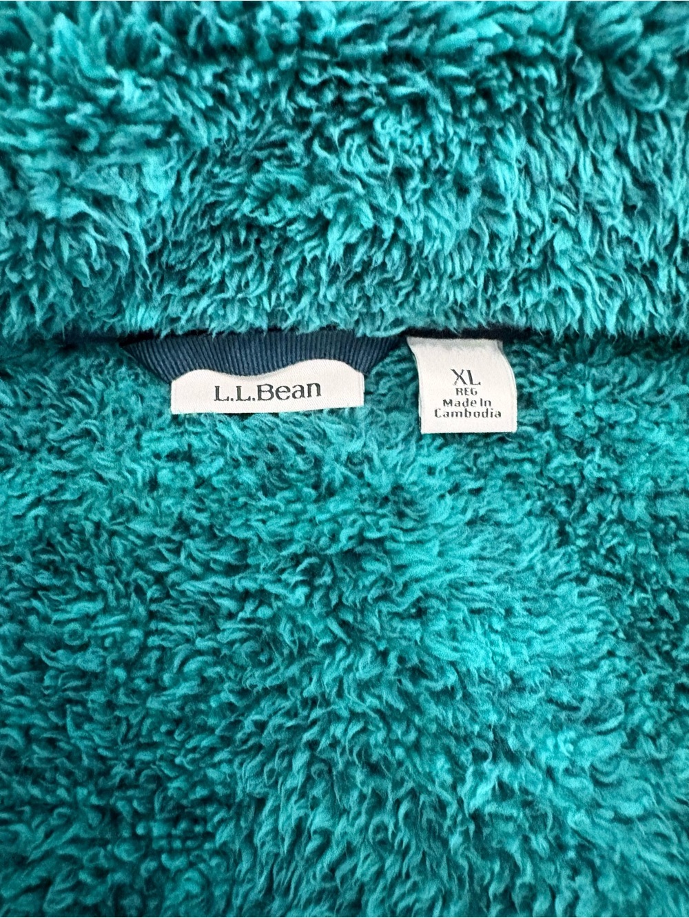 L.L. Bean Hi-Pile Sherpa Fleece Full-Zip Jacket XL Teal Green Gorpcore Cozy - Picture 5 of 10